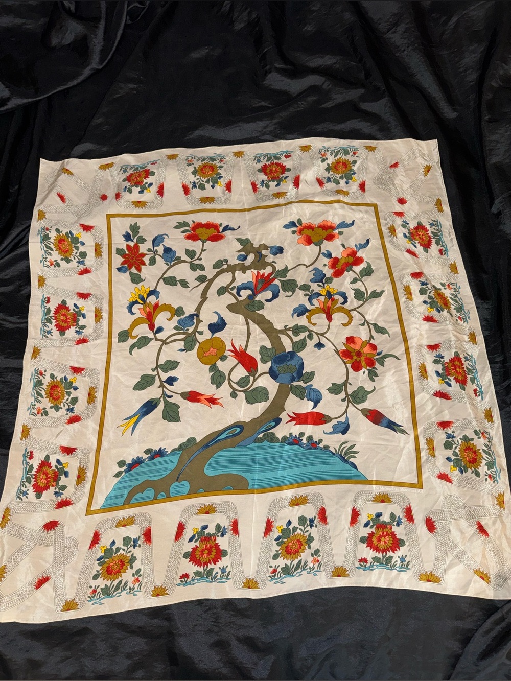 The Metropolitan Museum of Art Floral Tree of Life Silk Scarf 34” Square